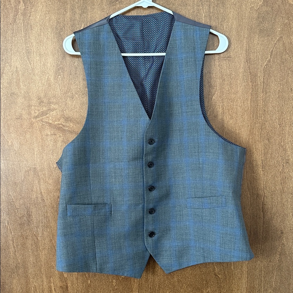 Lauren by Ralph Lauren Slate Blue Plaid Three-Piece Suit - Picture 6 of 12